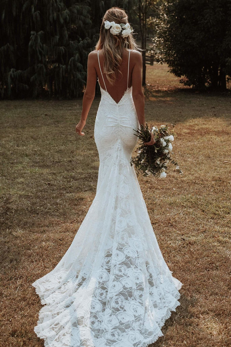 lacy wedding dress